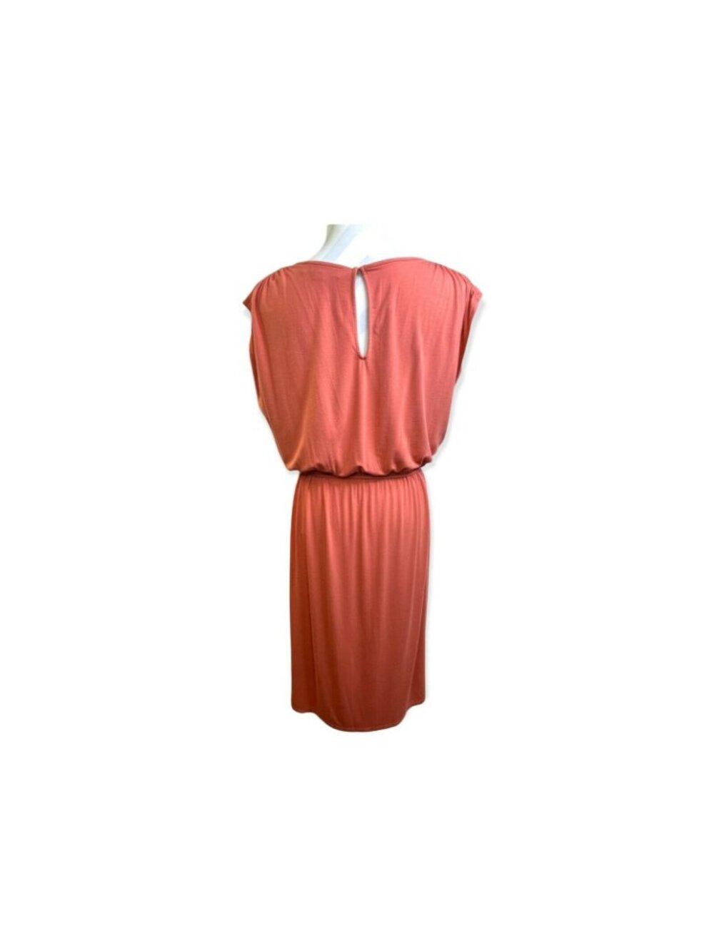 Ann Taylor Loft Womens Coral Midi Dress With Drawstring Waist Size M - Picture 4 of 7